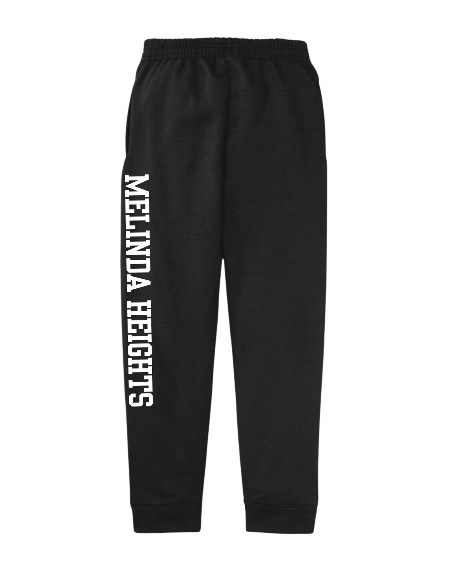 Melinda Heights Sweatpants | White Text Design | YOUTH Unisex Sizing