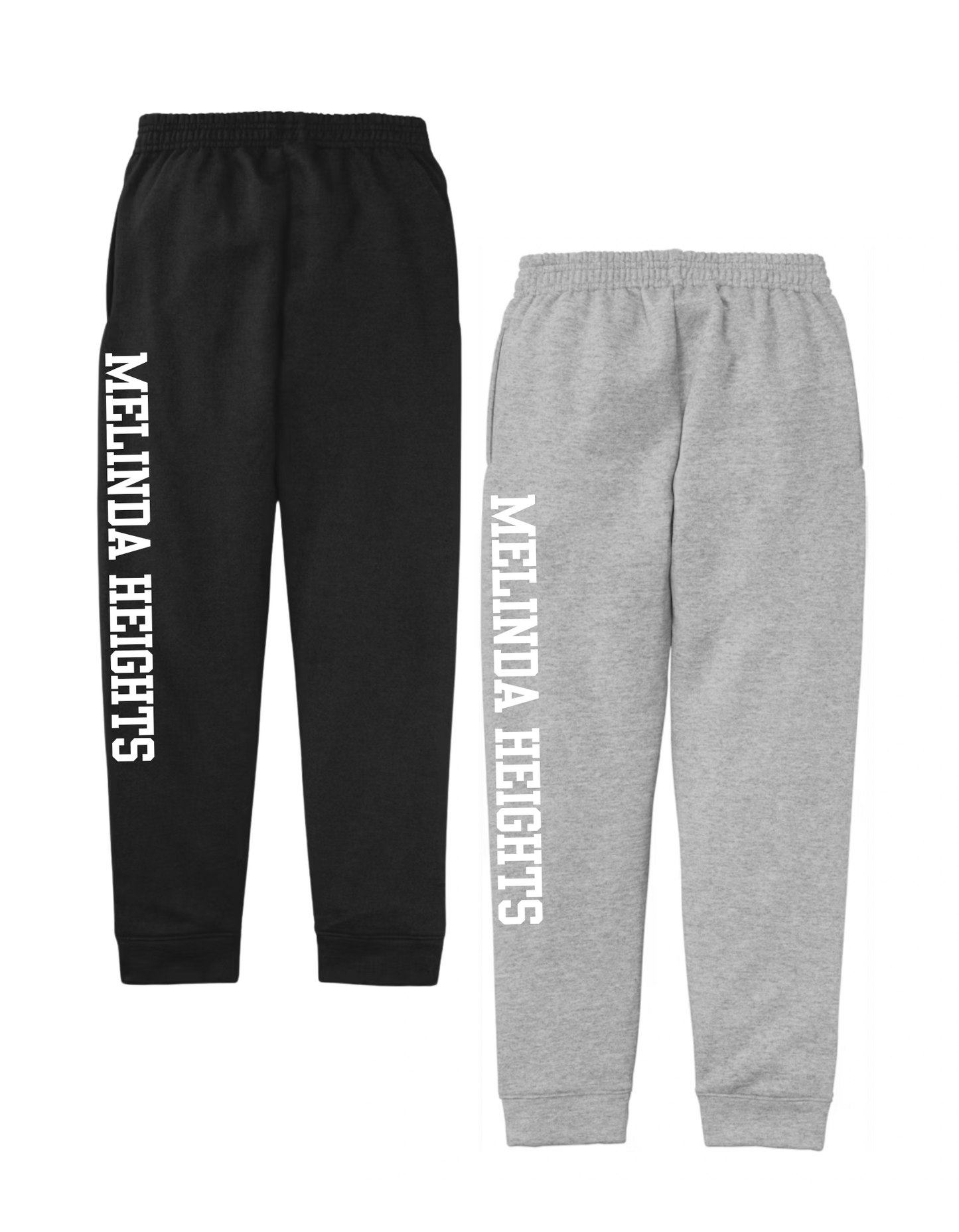 Melinda Heights Sweatpants | White Text Design | YOUTH Unisex Sizing