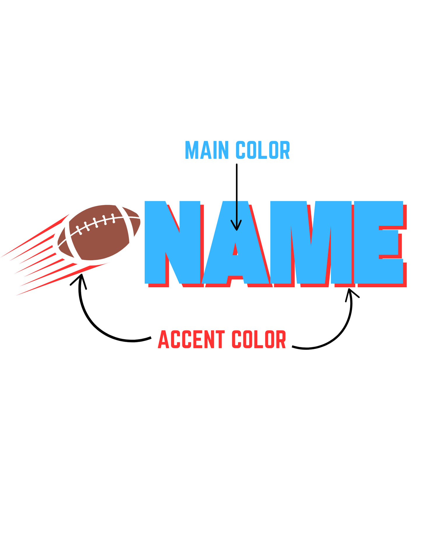 Football Headband | Custom Name and Colors | Unisex Design