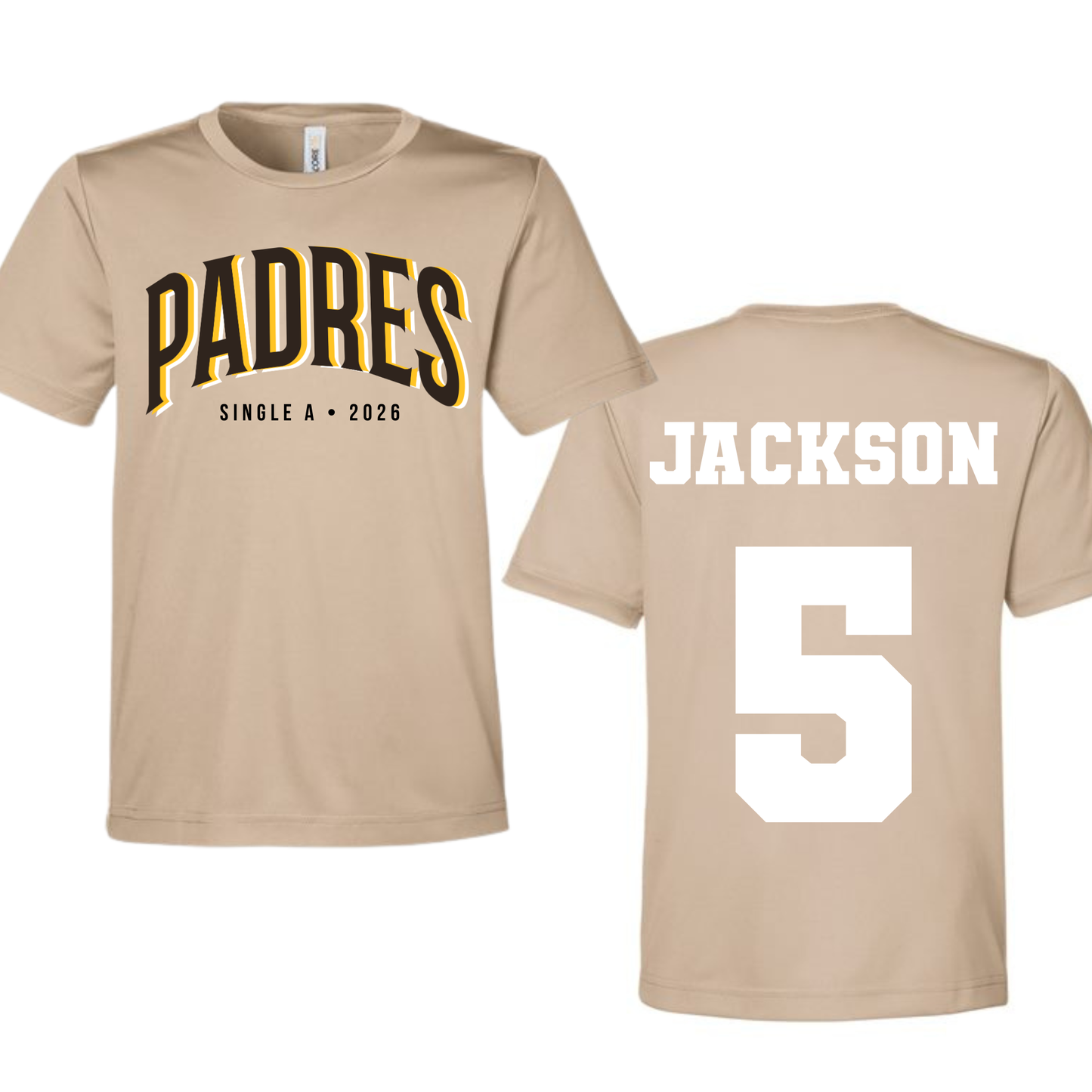 Single A Padres Practice Shirt | Youth Sizing | Custom Name and Number