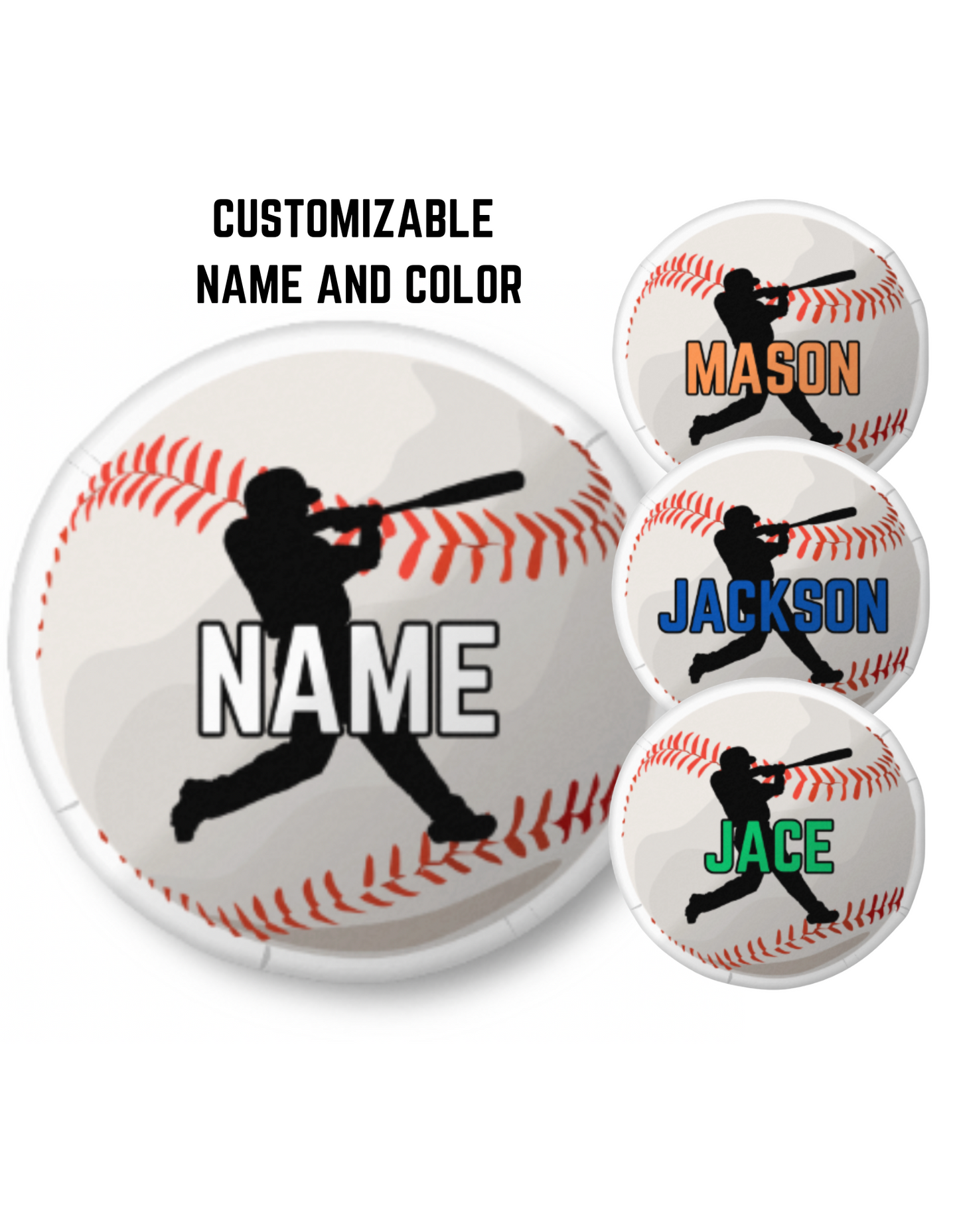 Baseball-Shaped Pillow | Custom Name & Color | 16" x 16"