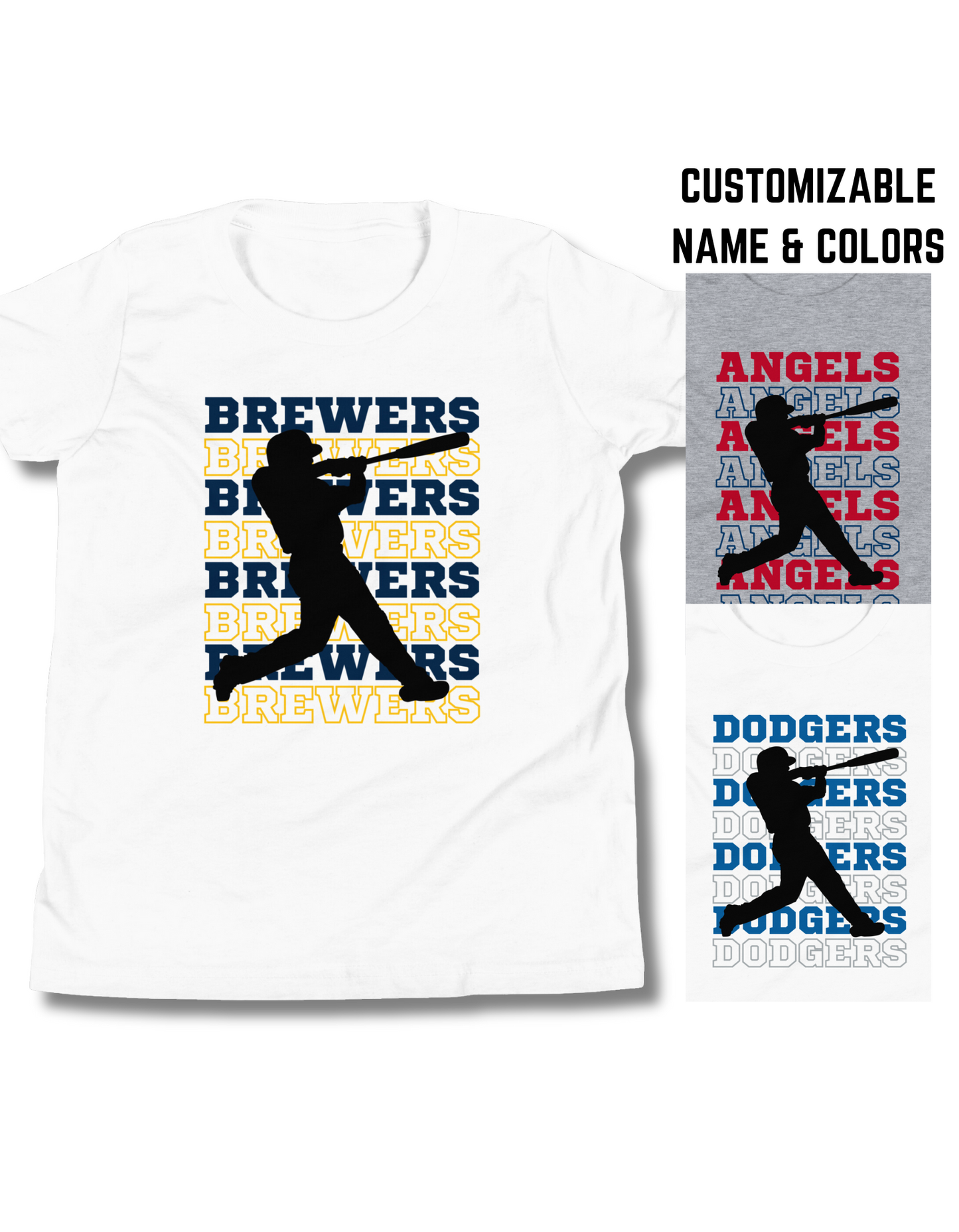 Baseball Team Name Shirt | Custom Name and Colors | Youth Unisex Sizing