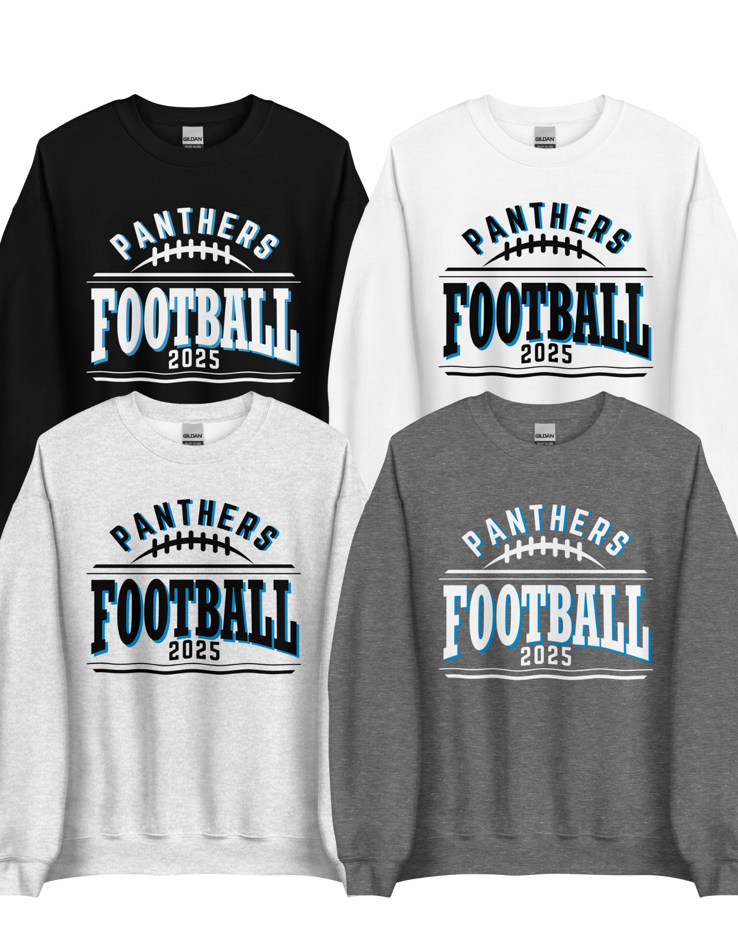 Panthers Flag Football Crewneck Sweatshirt | Bold Text Front Design | ADULT Unisex Sizing
