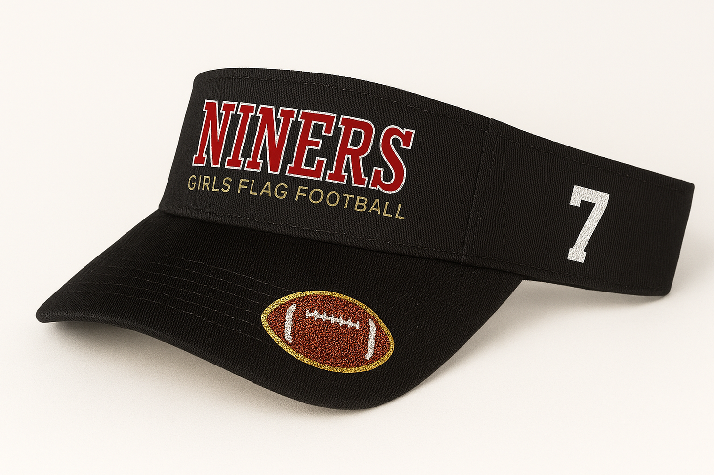 Niners Flag Football Visor | Custom Player Number