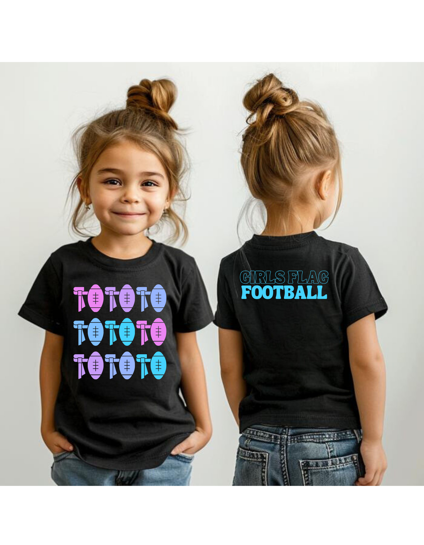 Girls Flag Football Graphic T-Shirt | Youth Unisex Sizing