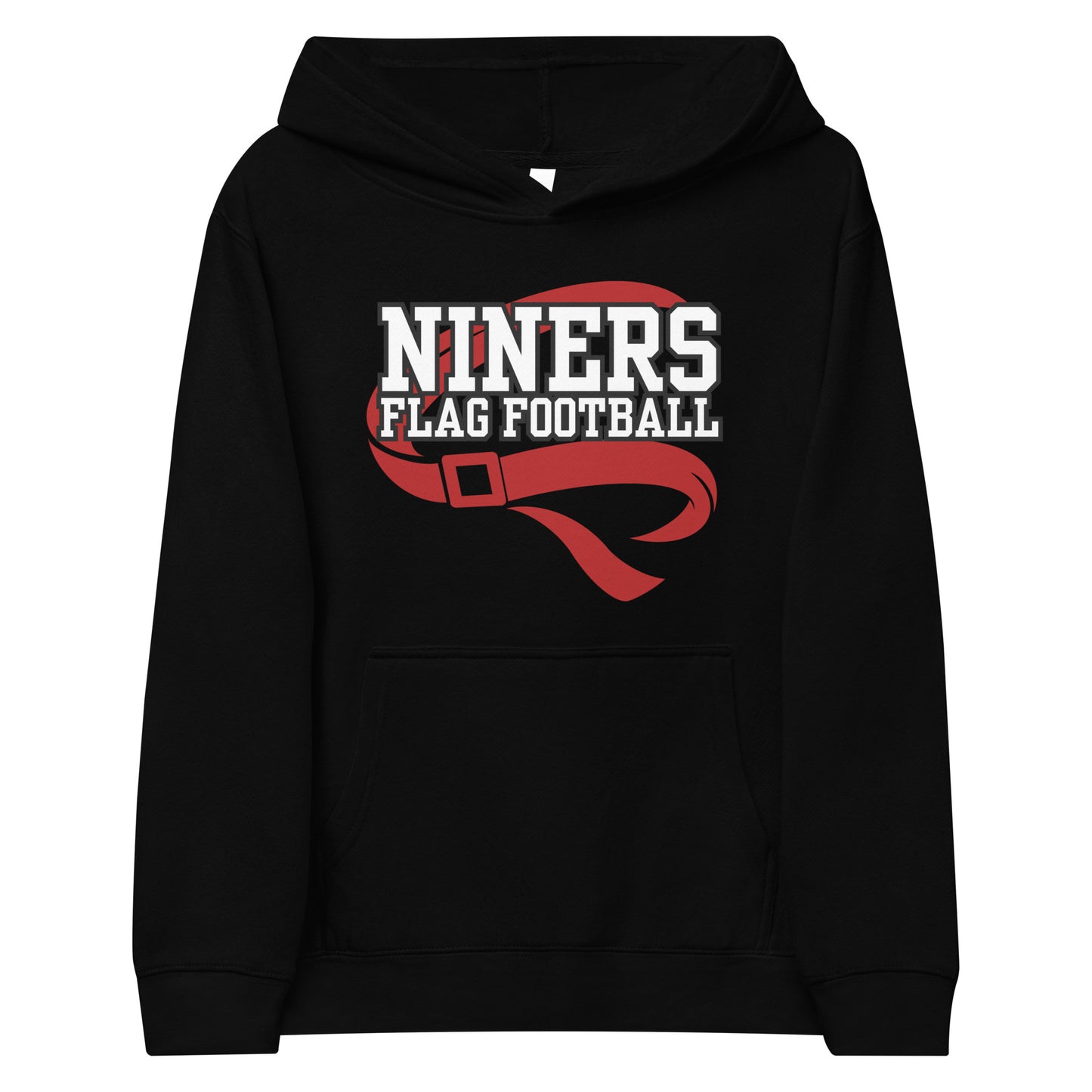 Niners Flag Football Hoodie| Flag Belt Front Design | YOUTH Unisex Sizing