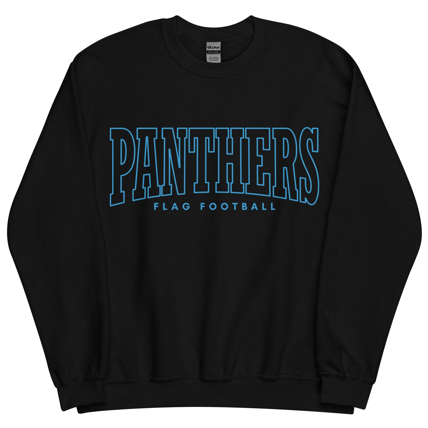 Panthers Flag Football Crewneck Sweatshirt | Collegiate Style Front Design | ADULT Unisex Sizing