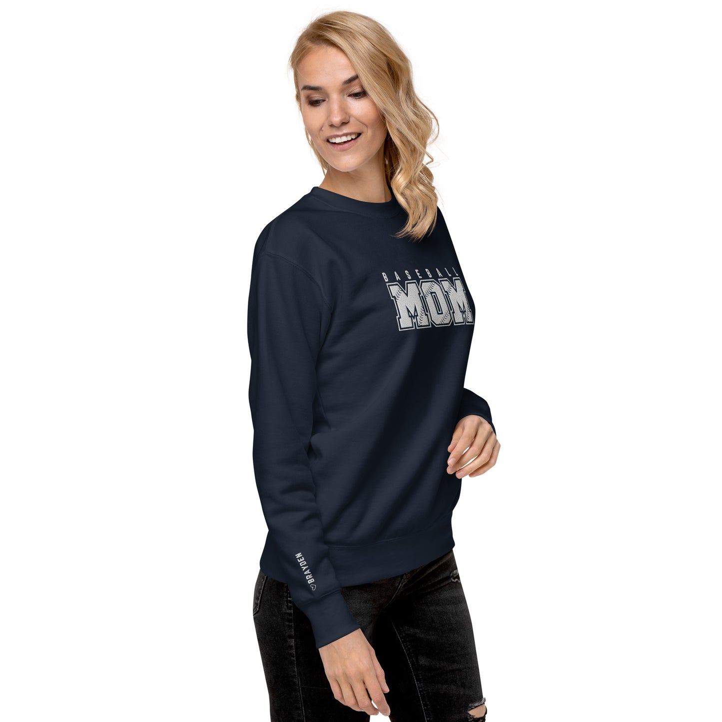 Baseball Mom | Embroidered Crewneck | Custom Player Name