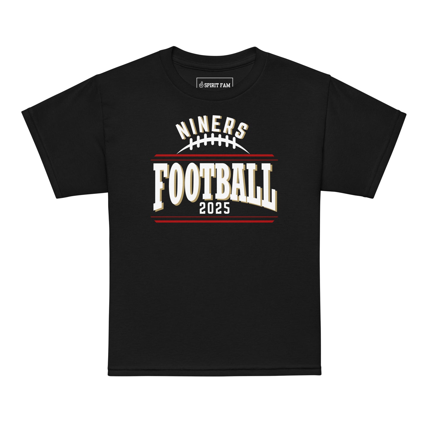 Niners Flag Football Shirt | Bold Text Front Design | YOUTH Unisex Sizing