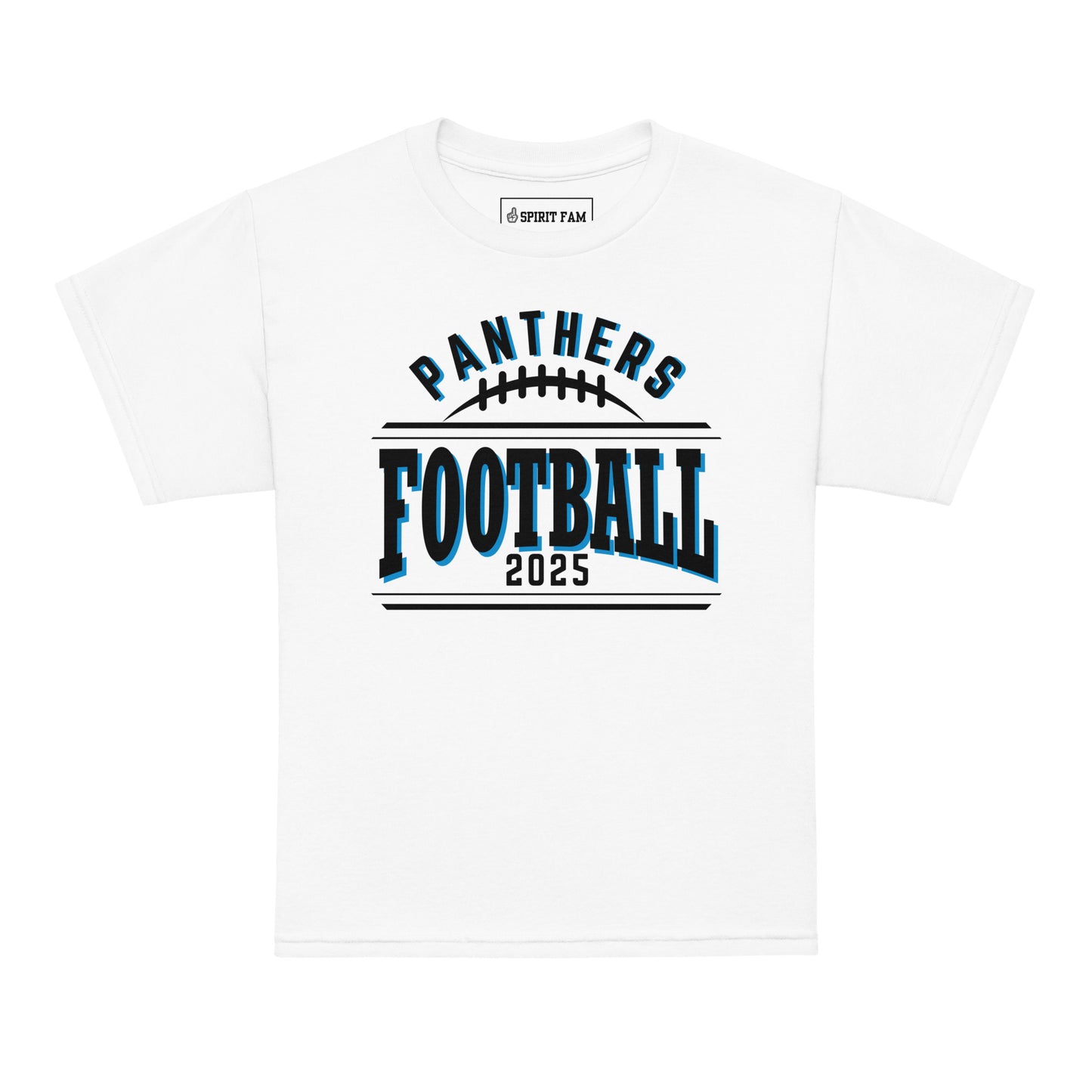 Panthers Flag Football Shirt | Bold Text Front Design | Custom Name Back | YOUTH Unisex Sizing