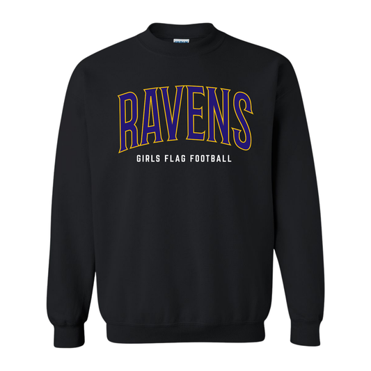 Ravens Girls Flag Football Sweatshirt | Design 3
