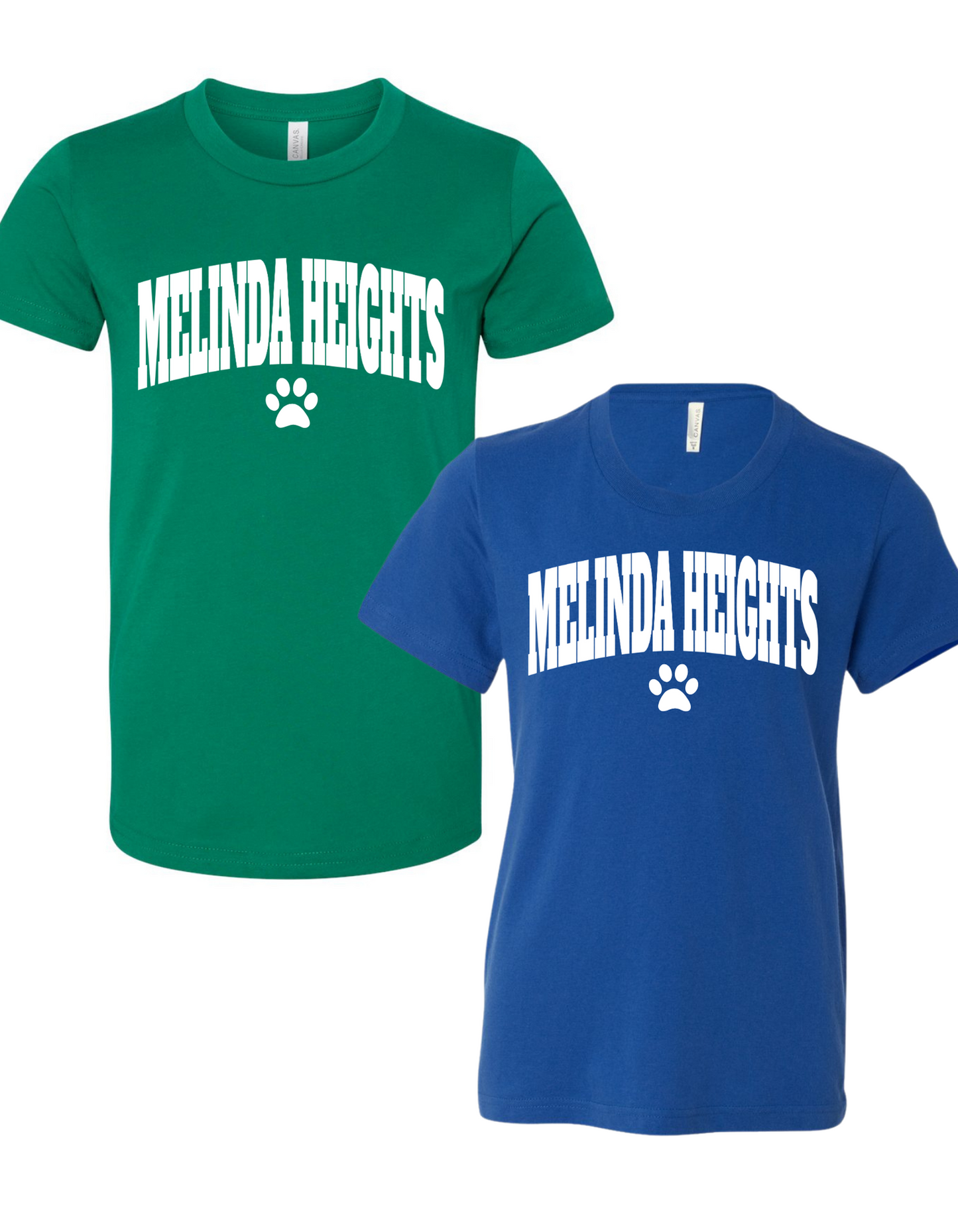 Melinda Heights Shirt | Collegiate Paw Print Design | YOUTH Unisex Sizing