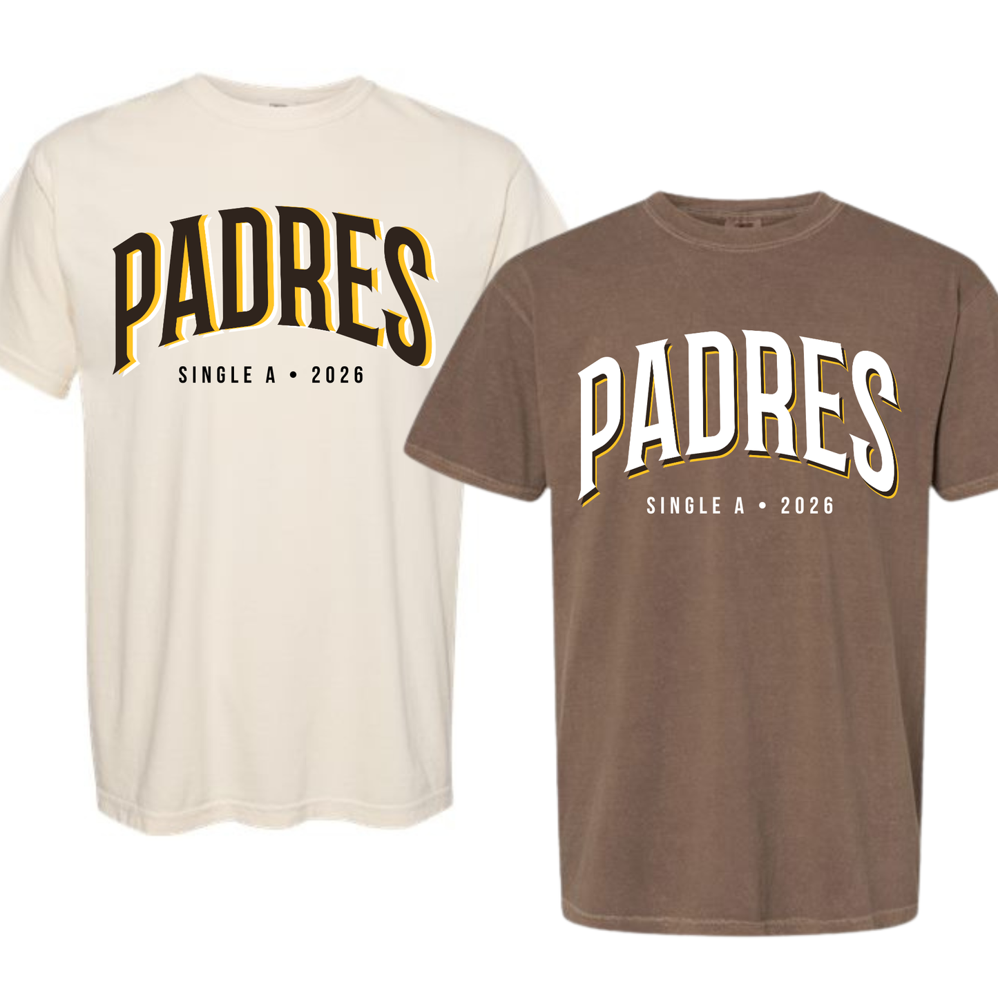 Single A Padres Shirt | Adult Unisex Sizing | Comfort Colors Garment-Dyed