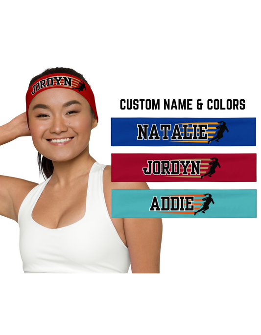 Girls Flag Football Headband | Custom Name and Team Colors | Girls Football Graphic