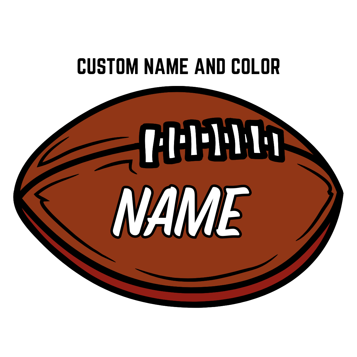 Football-Shaped Pillow | Custom Name & Color | 16" x 16"