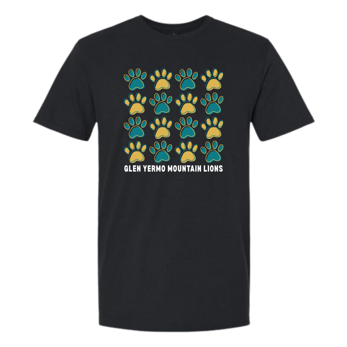 Glen Yermo Shirt | Paw Print Pattern | Adult Unisex Sizing