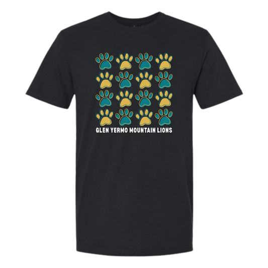 Glen Yermo Shirt | Paw Print Pattern | Adult Unisex Sizing