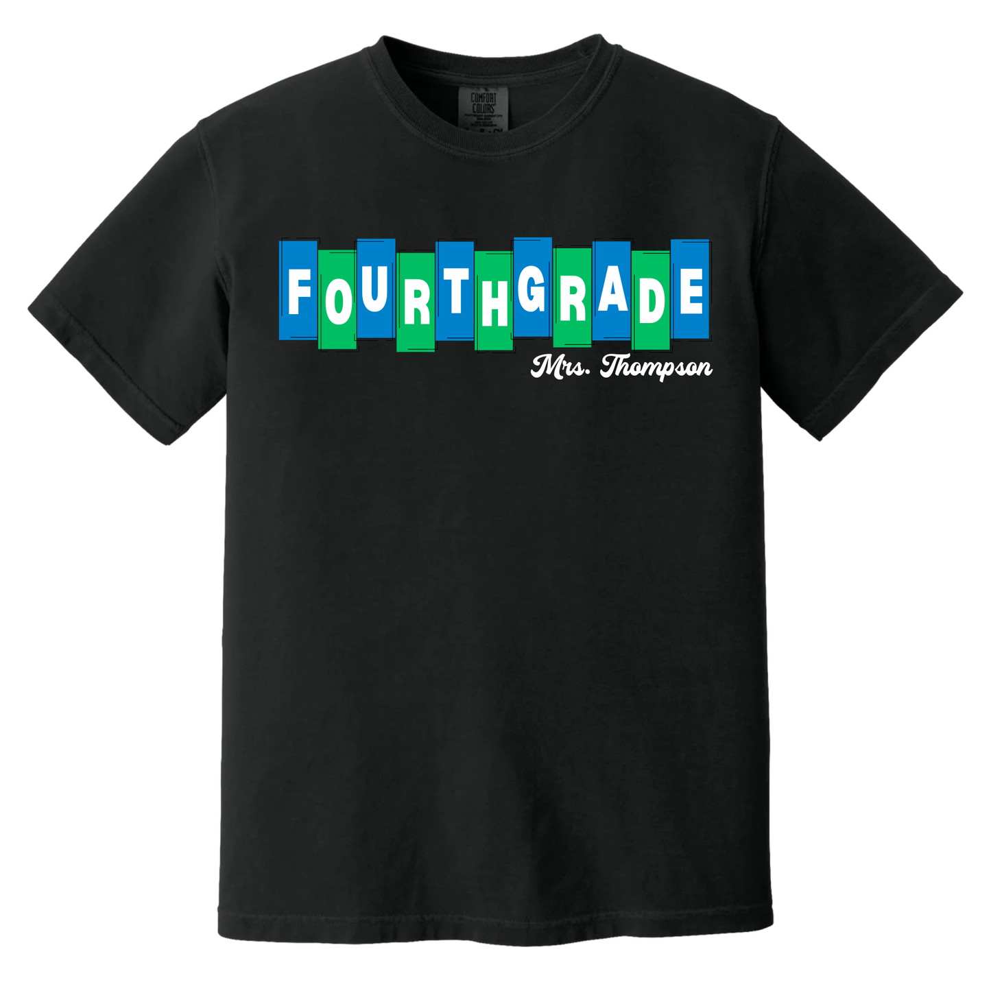 Melinda Heights Teacher Grade Level Shirt | Customizable Name and Grade | Comfort Colors Black