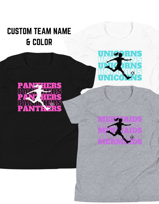 Girls Soccer Shirt | Team Name and Color| Youth Unisex Sizing