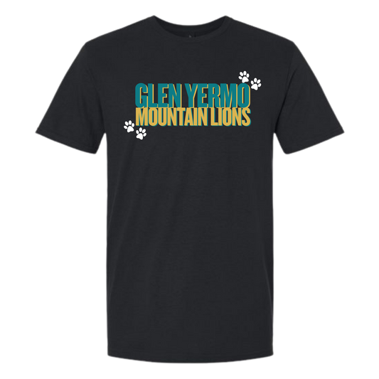 Glen Yermo Shirt | Bold Text with Paw Prints | Adult Unisex Sizing