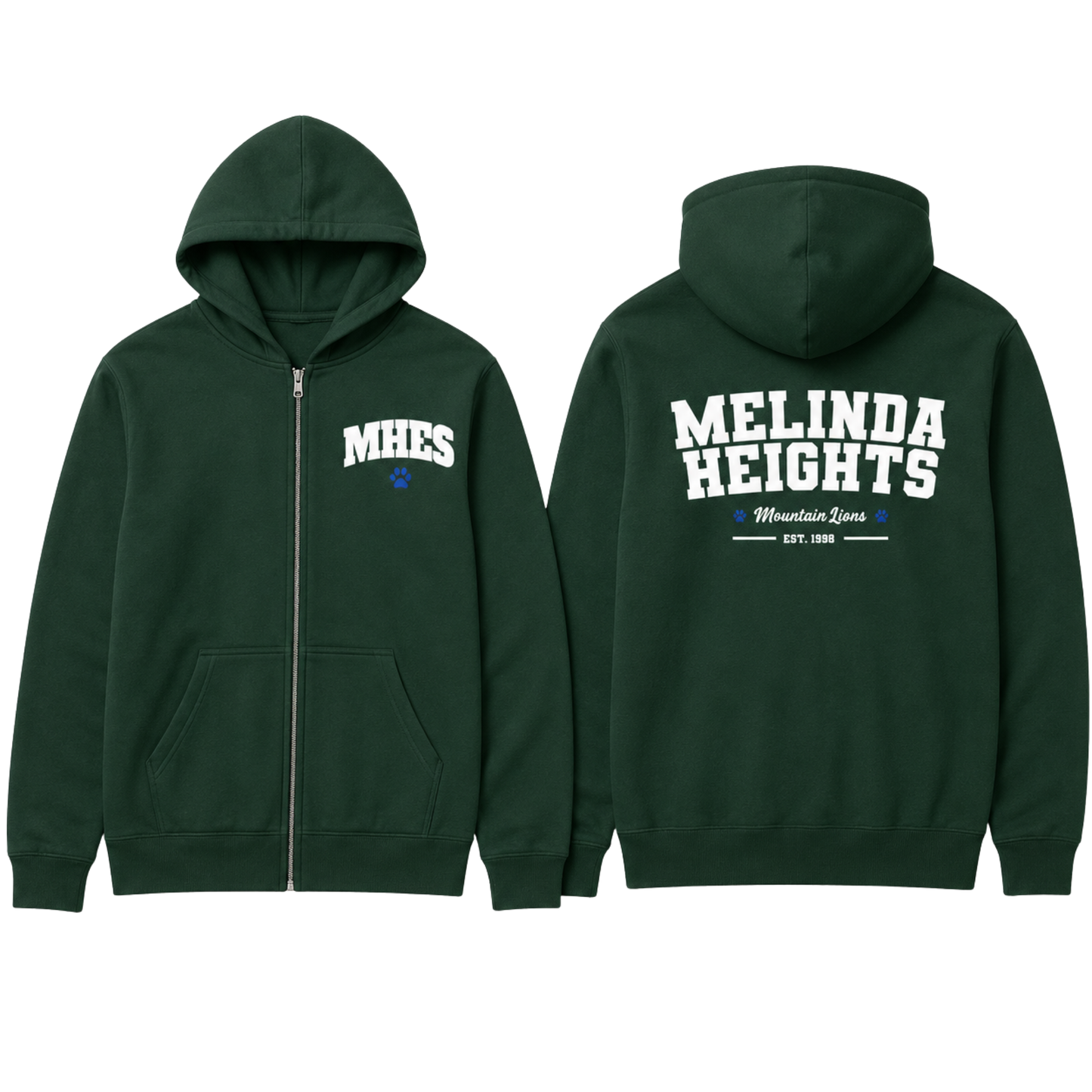 Melinda Heights Full Zip Hoodie | Est. 1998 Design | Unisex Sizing