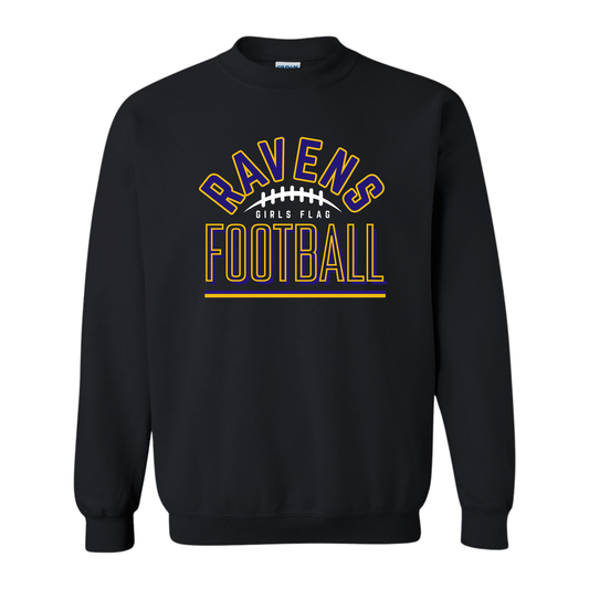 Ravens Girls Flag Football Sweatshirt | Design 2