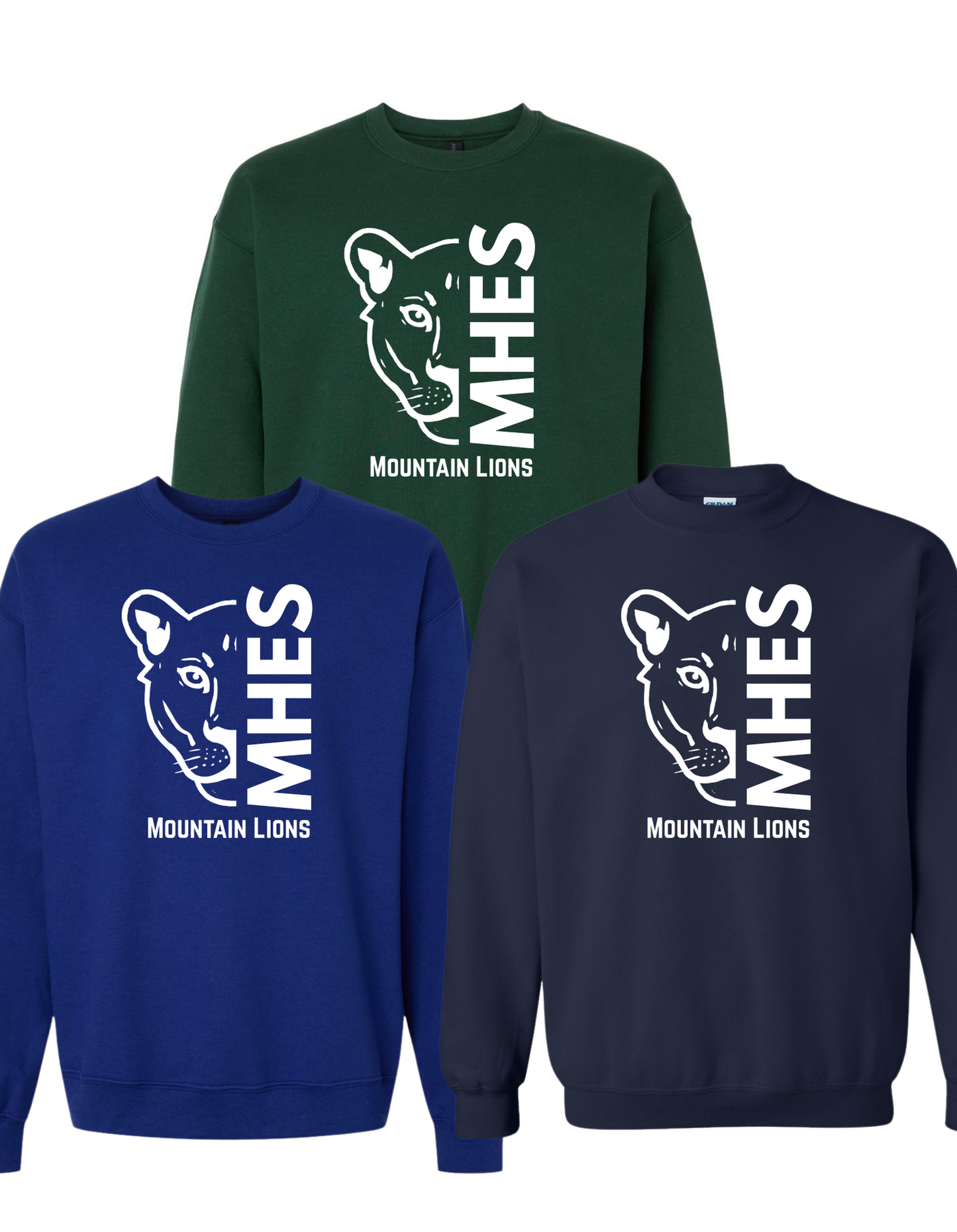 Melinda Heights Crewneck Sweatshirt | Mountain Lion MHES Graphic | YOUTH Unisex Sizing