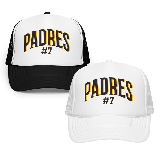 Single A Padres Foam Front Trucker Hat | Custom Number