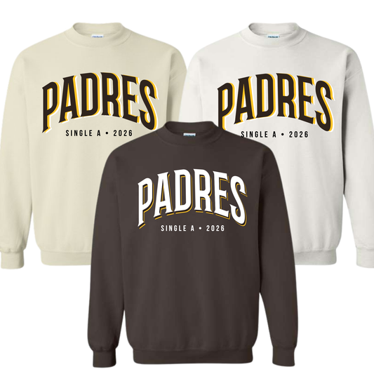 Single A Padres Crewneck Sweatshirt | Adult Unisex Sizing