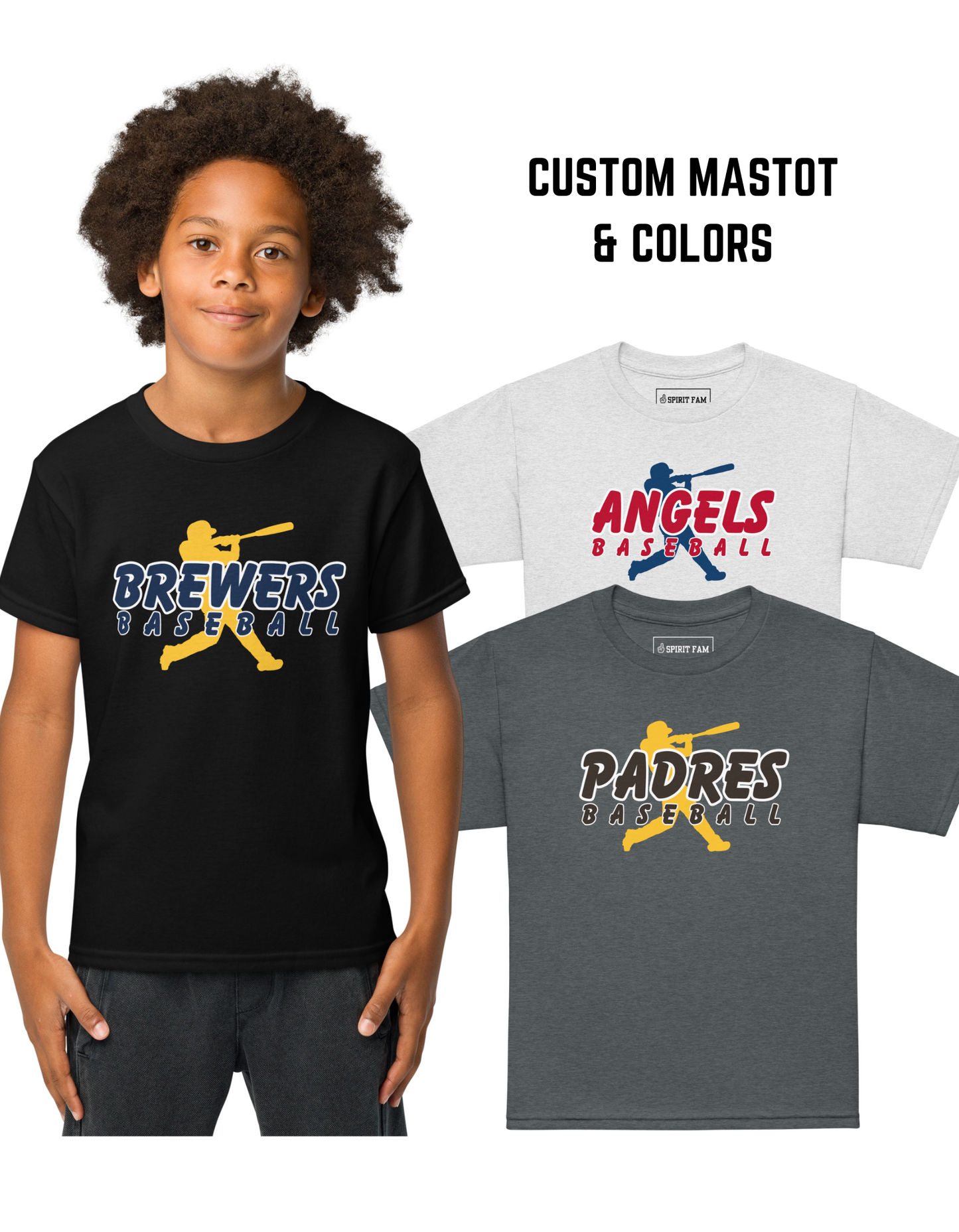 Baseball Mascot Shirt | Batter Graphic | Custom Name and Colors