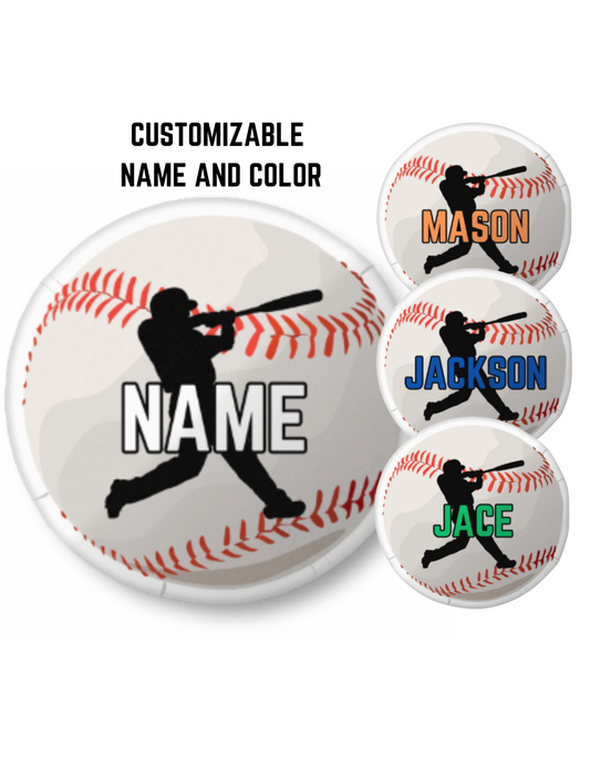 Baseball-Shaped Pillow | Custom Name & Color | 16" x 16"