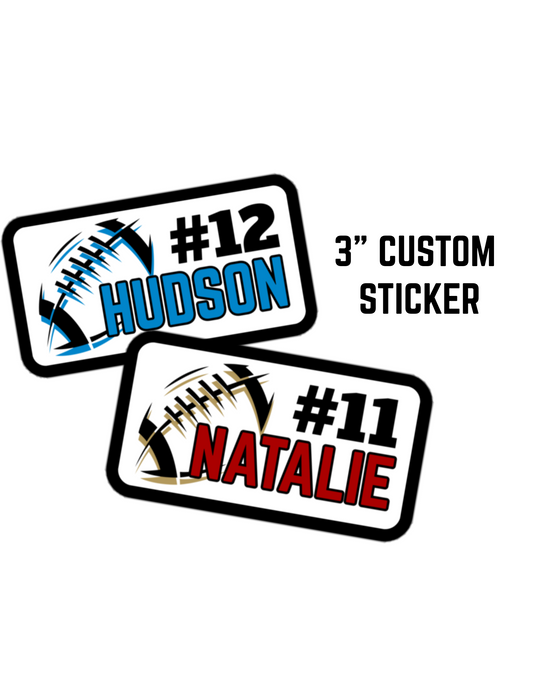 Custom Name Flag Football Sticker