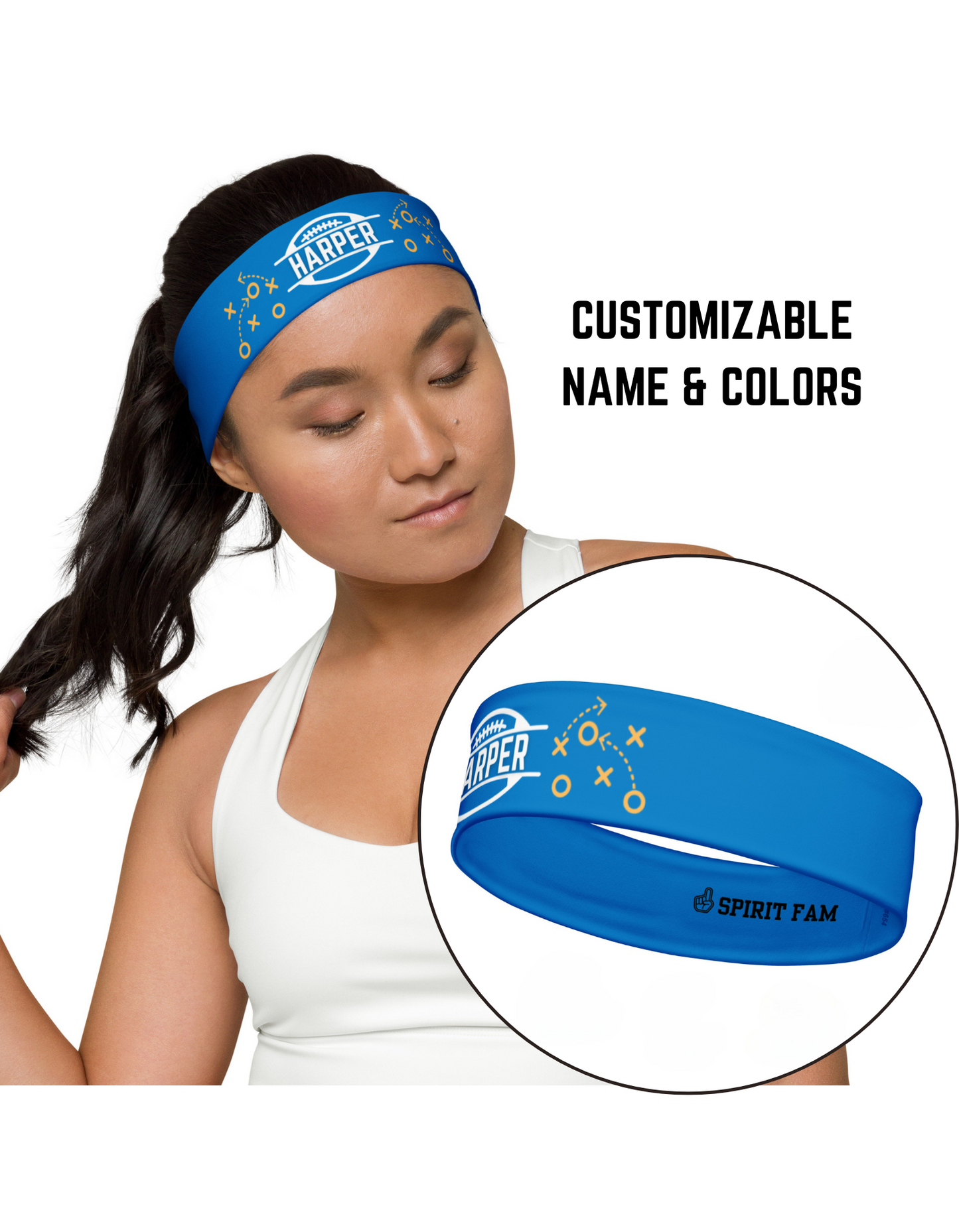 Flag Football Headband | Custom Name and Team Colors