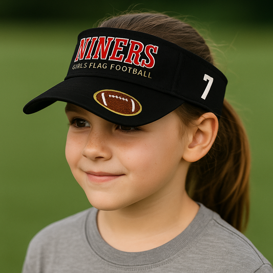 Niners Flag Football Visor | Custom Player Number