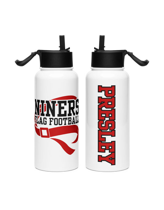 Niners Flag Football Water Bottle | Custom Name