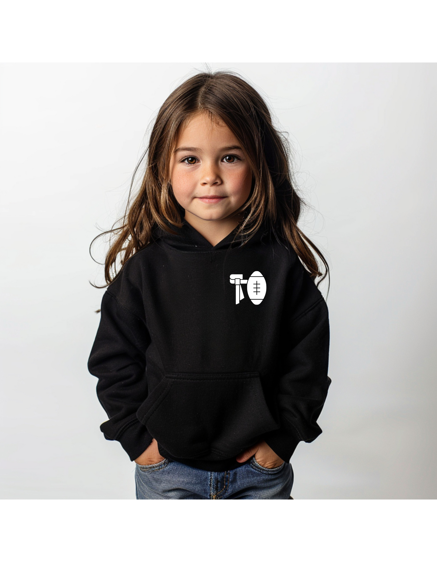 Girls Flag Football Hoodie | Retro Font Back Design | Youth Unisex Sweatshirt