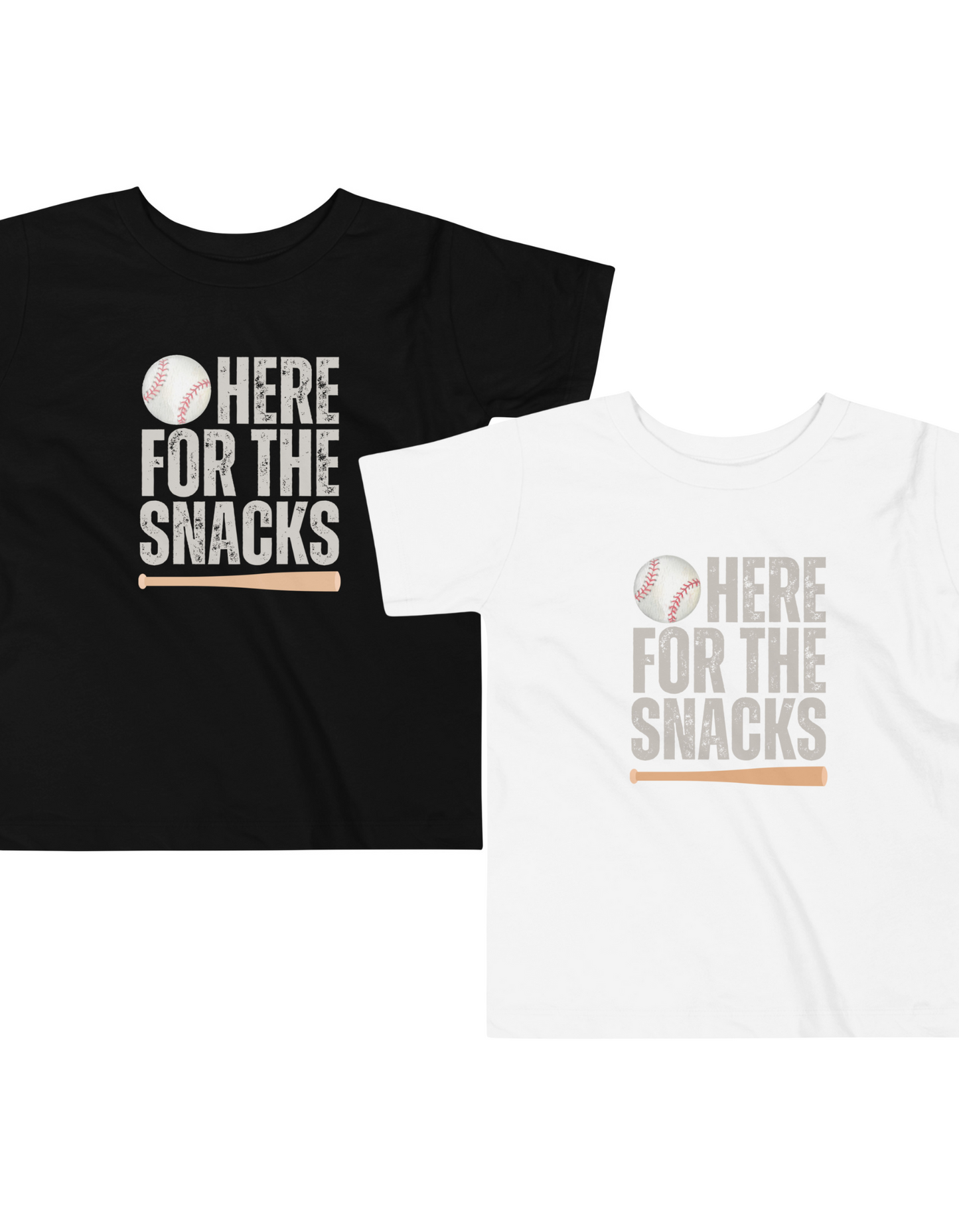 Toddler Baseball Tee | Here for the Snacks | Unisex Toddler Sizing