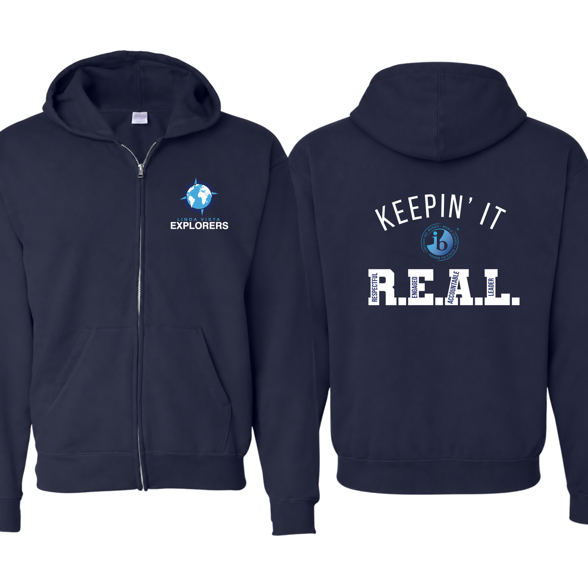 Linda Vista Full Zip Hoodie | Keepin' It Real | Unisex Sizing