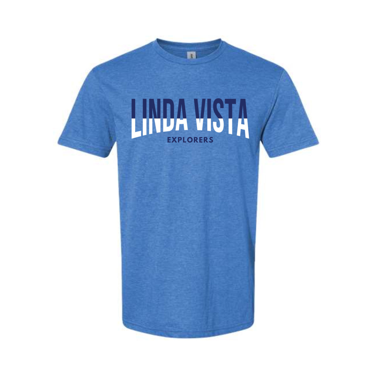 Linda Vista Shirt | Light Blue with Front Design | Adult Unisex Sizing