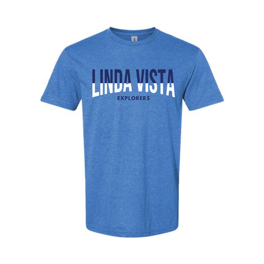 Linda Vista Shirt | Light Blue with Front Design | Adult Unisex Sizing
