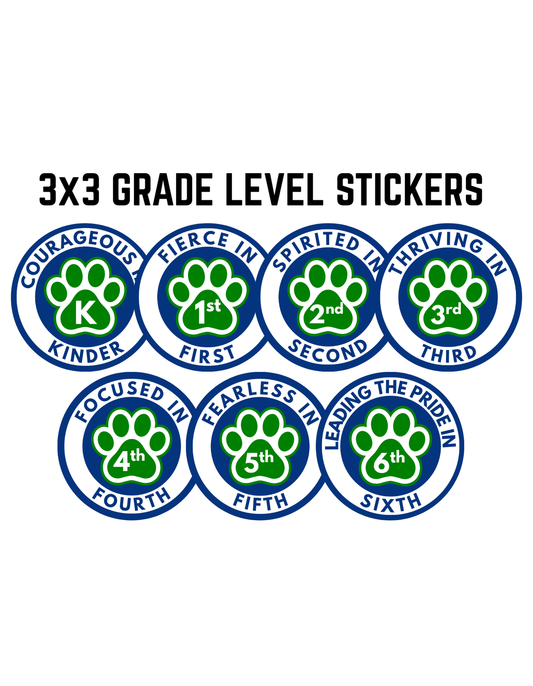 Melinda Heights Grade Level Sticker | 3x3 Round Sticker