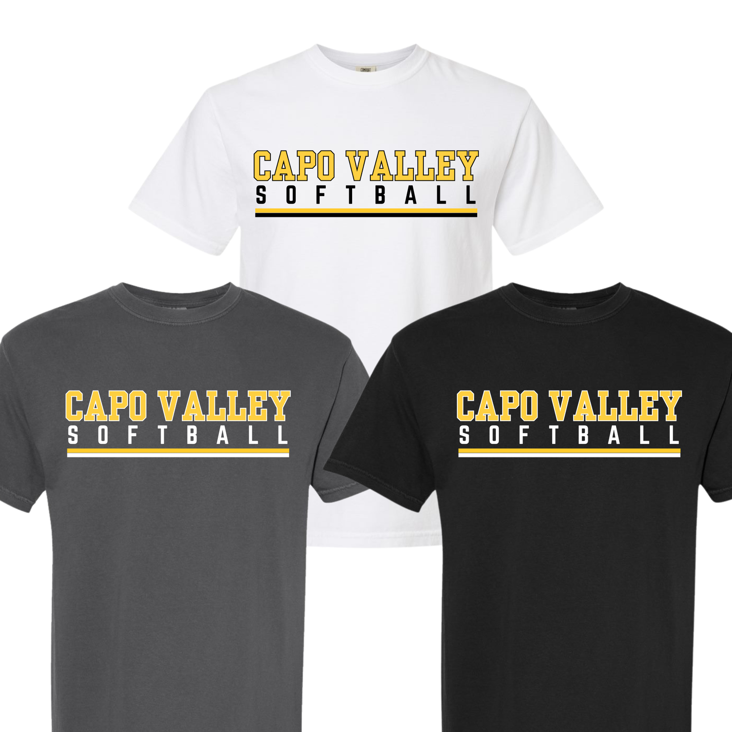 Capo Valley Softball Shirt | Design 1 | Comfort Colors Adult Unisex