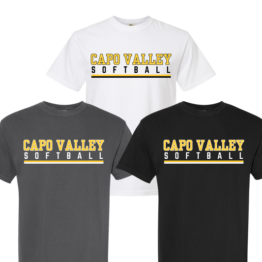 Capo Valley Softball Shirt | Design 1 | Comfort Colors Adult Unisex