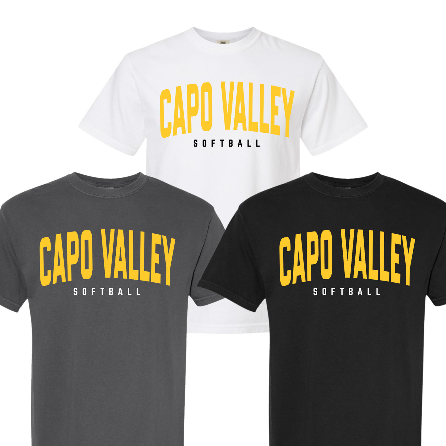 Capo Valley Softball Shirt | Design 2 | Comfort Colors Adult Unisex