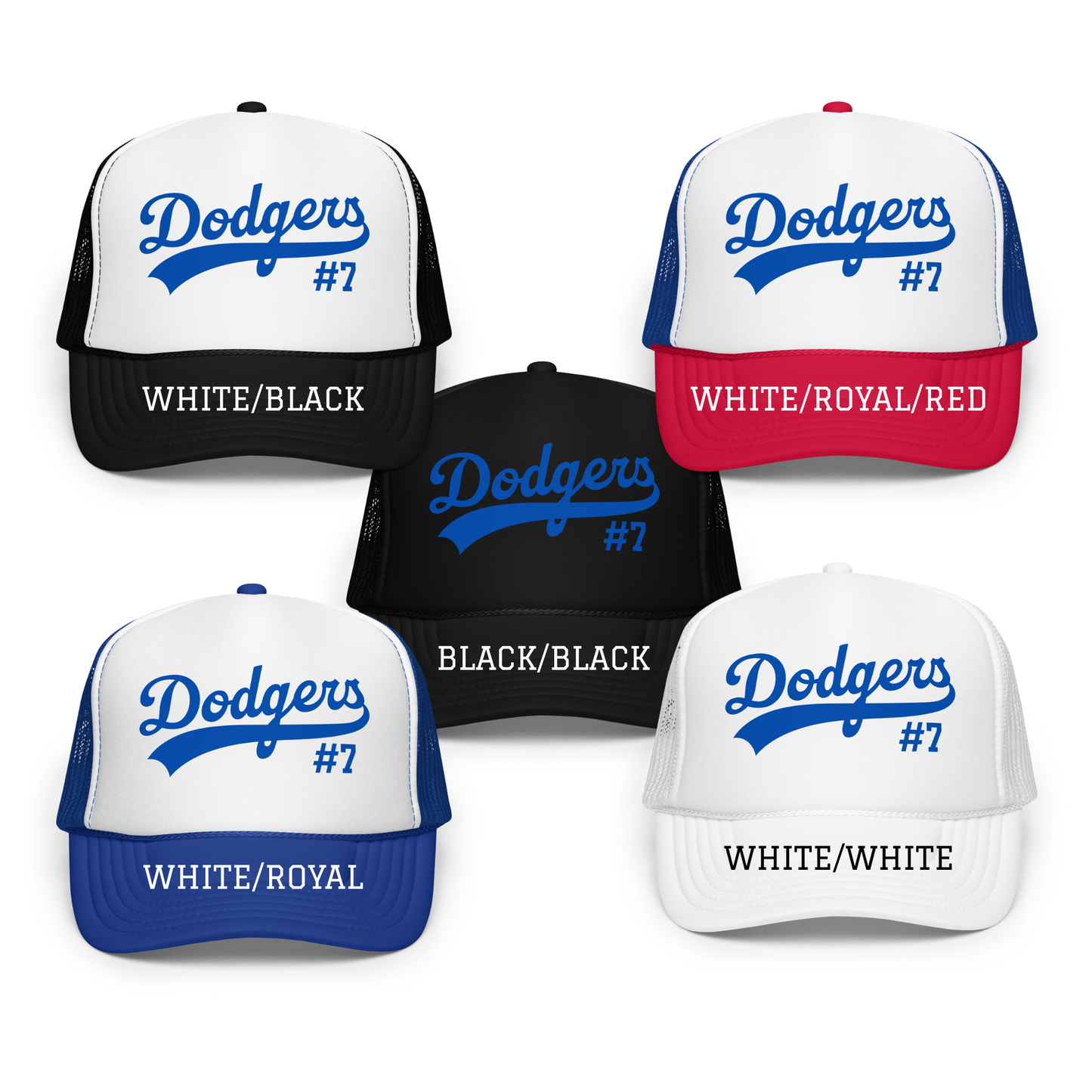 Rookie Dodgers Foam Front Trucker Hat | Custom Number