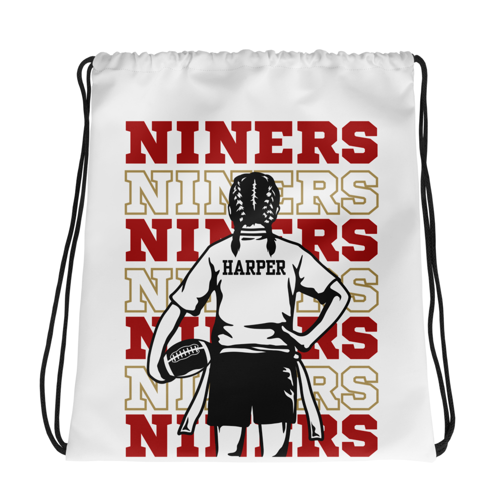 Niners Flag Football Drawstring Bag | Custom Name