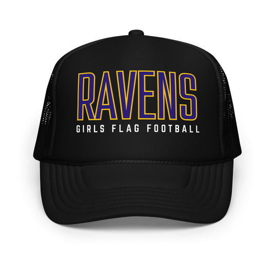 Ravens Girls Flag Football Foam Trucker Hat