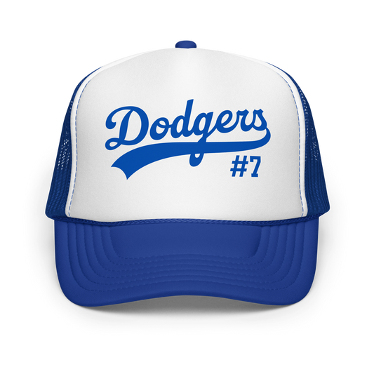 Rookie Dodgers Foam Front Trucker Hat | Custom Number