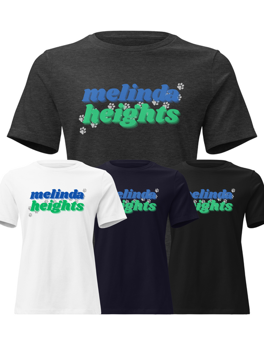 Melinda Heights Women's Shirt | Paw Print Trail Design | WOMEN'S Sizing