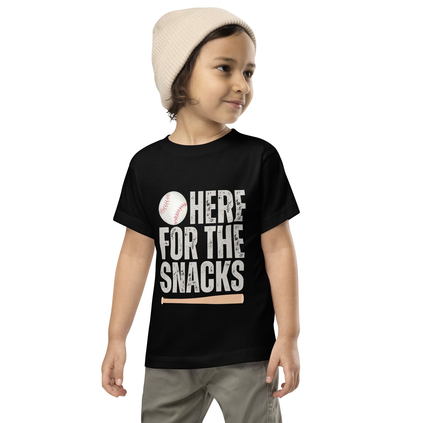 Toddler Baseball Tee | Here for the Snacks | Unisex Toddler Sizing